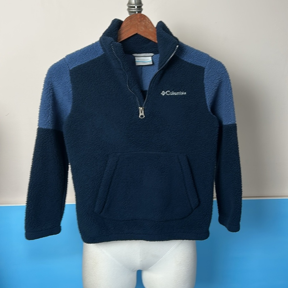 2x Kids Columbia Two-Tone Fleece Jackets in Navy and Blue size small - Picture 6 of 12